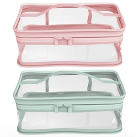 Makeup Bag Zipper Waterproof Portable Travel Storage Pouch 2 Pcs