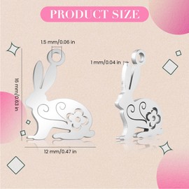 Pack of 20 Rabbit Pendants, Metal Animal Pendants, Animal Easter Bunny Pendants, Stainless Steel Charms Rabbit, Stainless Steel Animal Pendant, Easter Bunny DIY Cutting Stencil, Metal Cutting Dies for