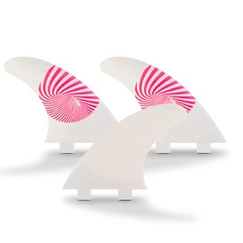 E8 FIN SYSTEM - Surfboard FCS A1 - Fins in size L - incl. accessories such as changing keys, bag - 40% fibreglass - white/pink