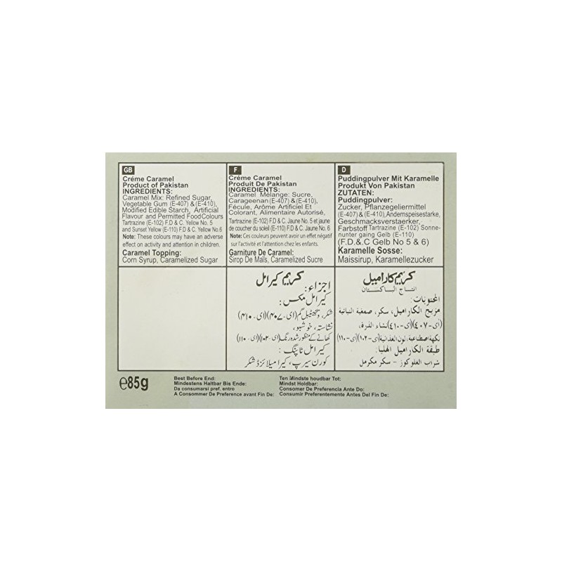 AHMED Crème Caramel Halal Jello Jelly, 85 Gram (Pack of