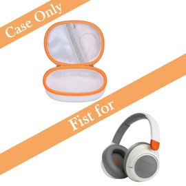 Headphone Case for JBL Junior 470NC/ JR 470 NC/JR 460 NC/Junior 320BT Kids Headphone (Box Only) (Grey-Orange)