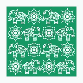 Elephant Self-Adhesive Silk Screen Printing Stencils, Blossom Flowers Reusable Screen Stencil for Crafts Bohemian Style Screen Printing Mesh Stencils Painting on Wood,T-Shirt,Tablecloth,Table,Wall