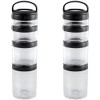 2-Piece Stackable 4-Layer Snack Containers with Handle - Compact, Portable