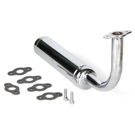SUNQIAO Motorized Bicycle Exhaust, Bicycle Muffler Silence for 49cc 50cc 60cc 66cc 80cc 100cc Motorized Bicycle (Silver)