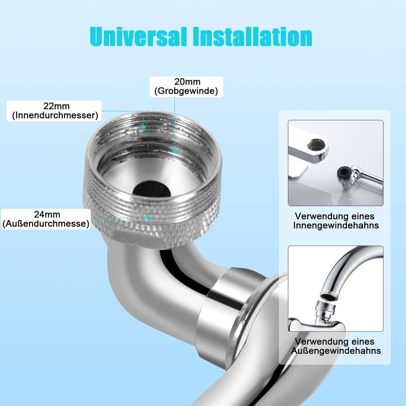KOZR Tap Attachment and Tap Extension, Rotatable Multifunctional Extension Tap