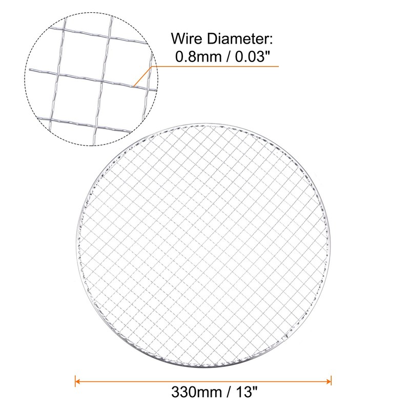 sourcing map 5pcs Round BBQ Grill Net 13" Dia Galvanized