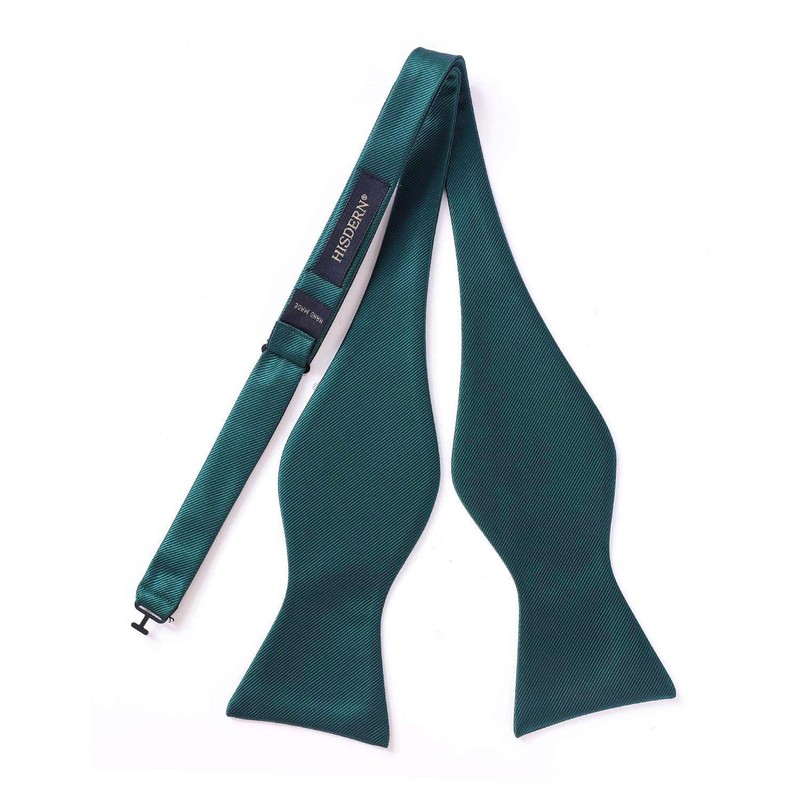 HISDERN Bow tie for men, bow tie with pocket square,