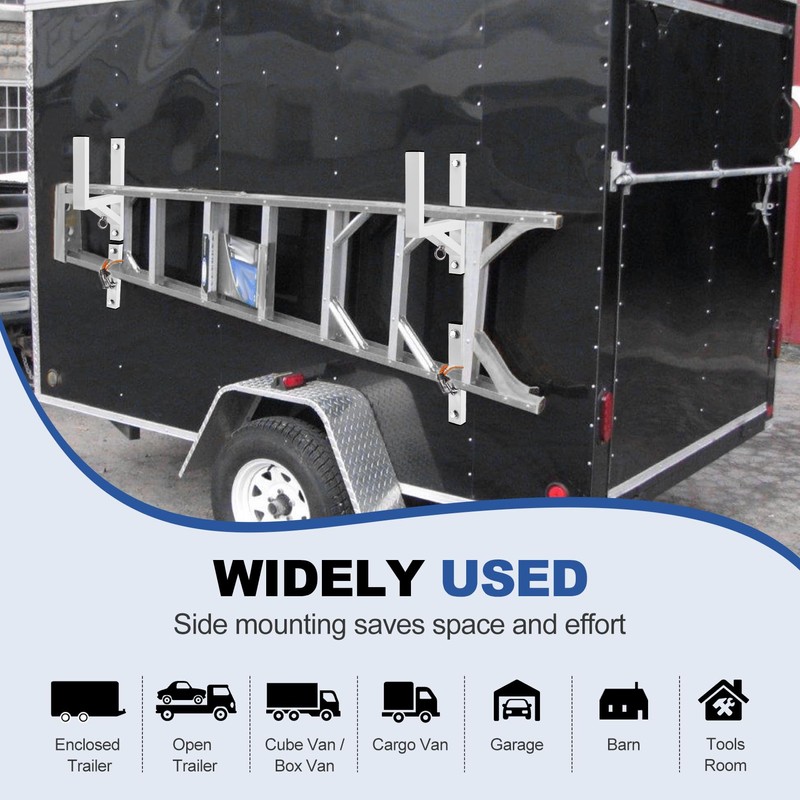 Ladder Rack for Trailer, Side Mount Trailer Ladder Rack with