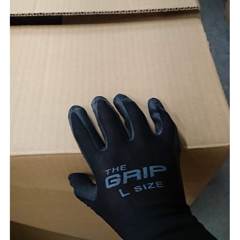 Everest 10 Pairs 13G Natural Rubber Back Gloves, Medium, Black