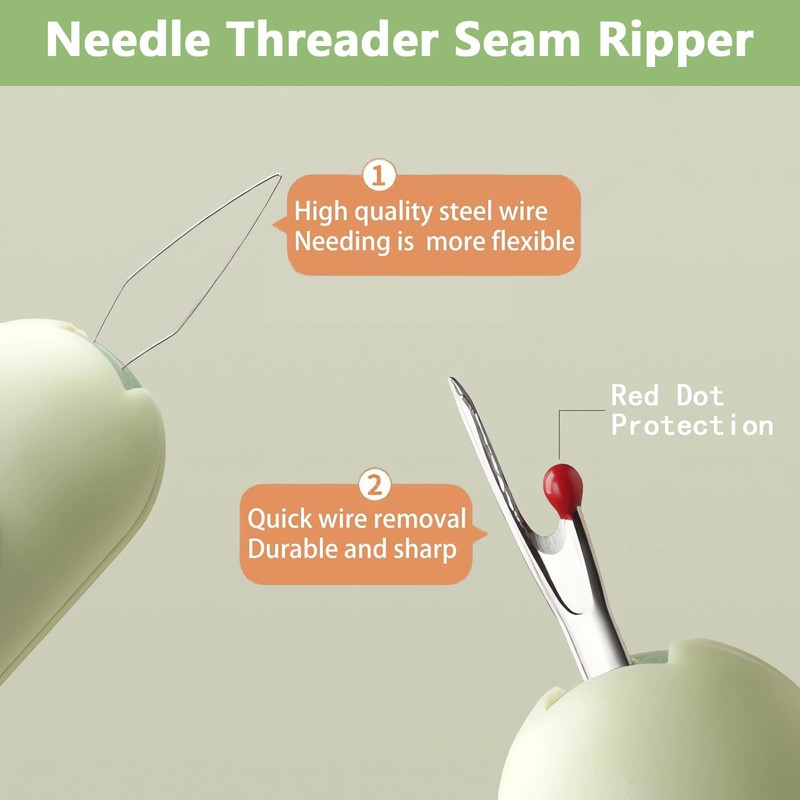 Upgraded 3 in 1 Automatic Needle Threaders Seam Ripper, 2