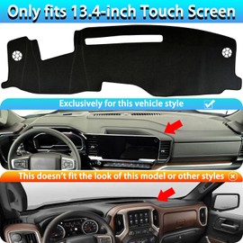 CIMOF Dash Cover Mat for Chevy Silverado/GMC Sierra 1500 Accessories 2022-2025 2026, Non-Slip Dashboard Decorative Interior & UV Protection for 2024-2026 Silverado/Sierra 2500HD 3500HD (Black Trim)
