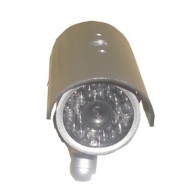 JYtrend Outdoor Dummy Fake Security Camera with Inflared LEDs Blinking Light, Silver