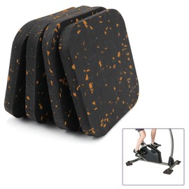 Mxclimate Treadmill Mat,Exercise Equipment Mat,4 Pack Shock Absorbing Anti-vibartion Treadmill Pads,High Density Anti-Slip Rubber Pads for Hardwood Floors and Carpet Protection.Orange&Black