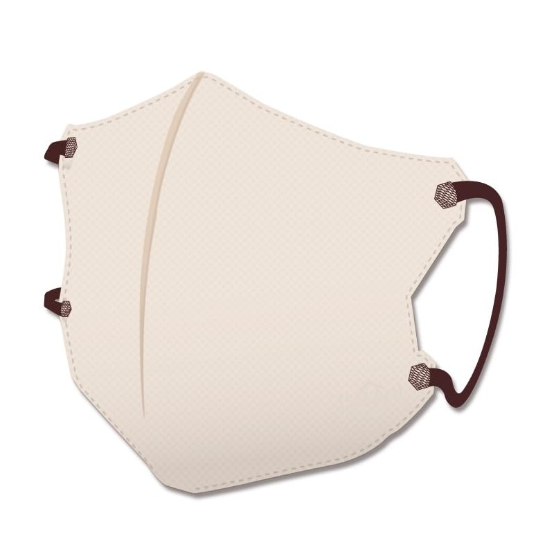 Advanced 3D Non-woven Fabric Mask, Light Weight Color Loop, Beige