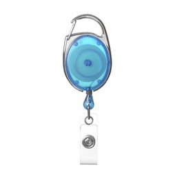5 x Karteo® ID Card Yo-Yo Blue Oval with Loop Clip Carabiner Clip and Retractable Mechanism for ID Card Holder Card Holder Plastic