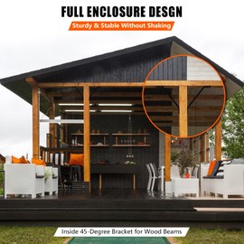 ITEVE.GD 45 Degree Inside Mount Brackets 7" x1-1/3 - Heavy Duty Steel Brackets for Wood Post to Beam Support, 45 Degree Angle Knee Braces Joint for Fixing Lumber Connector Pergola Brackets - 8Pack…