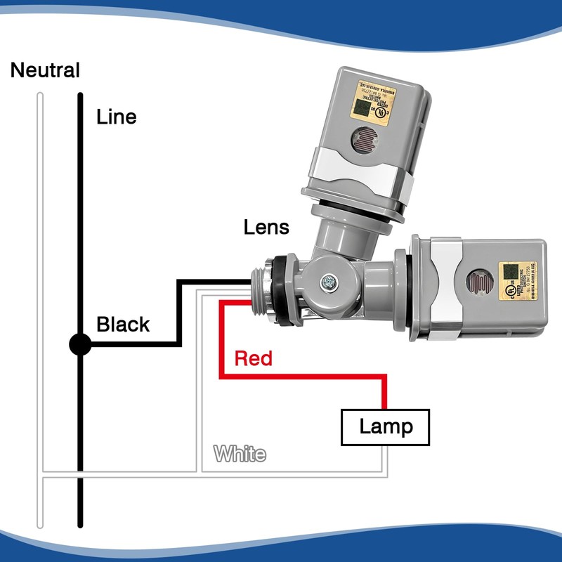 Wired Photoelectric Switch 2pcs Outdoor Lighting Sensor, 30-120s Time Delay