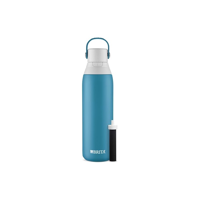 Brita Insulated Filtered Water Bottle with Straw, Reusable, Stainless Steel