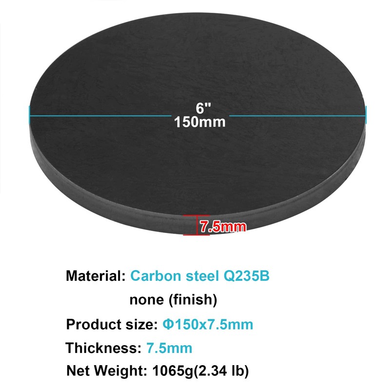 eoere 2 PCS 6" Round Weldable Heavy Duty Steel Sheet