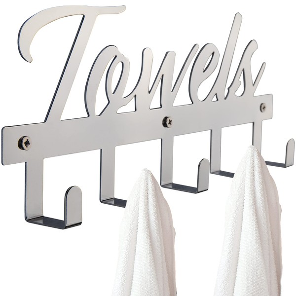 Aesthetic Bathroom Towel Rack for Wall Mount – Space Saving and Easy to Install Towel Holder Hooks