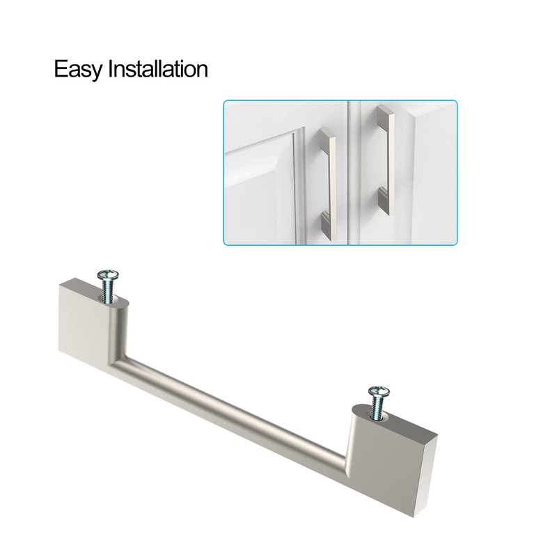 9BUILD 10 Pack Brushed Satin Nickel Cabinet Pulls 5 Inch