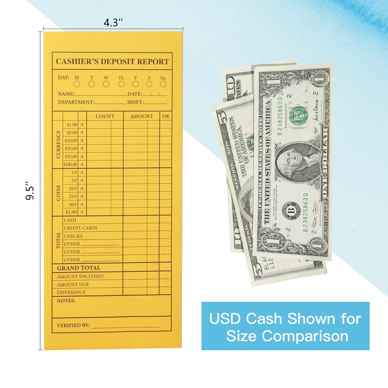 28lb 500Pcs Cash Deposit Envelopes with Self Seal Closure –