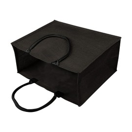 YJZQ Jute Bag, Foldable Jute Bag, Mini Jute Gift Bag, High-Quality Cotton Pocket Shopper Bag, Women's Shopping Bags, Fabric Bag, Shopping Bag, Fabric Bag (White, Black, 46 x 36.5 x 22 cm), black