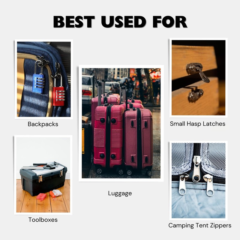 UP Security Combination Lock for Suitcase Luggage, Small Combination Padlock