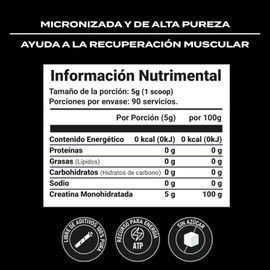 VALARA Creatina Monohidratada de Máxima Pureza - 90 Servicios - Suplemento Deportivo en Polvo - Sin Azúcar - Sin Sabor - Con Scoop Dosificador