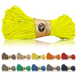 Ganzoo Paracord 125 Rope 1 mm Rigging Cord, Nylon & Polyester, All-Purpose Rope for Bracelet, Dog Collar, Dog Lead & Latching, Rigging, Camping & Survival, Neon Yellow