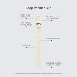 BIBS Loop Pacifier Clip - Sleek, Secure One-Handed Operation, Fits All BIBS and Most Brands, Machine Washable, Slim Profile for Comfort, Ages 0+ - Dusty Blue