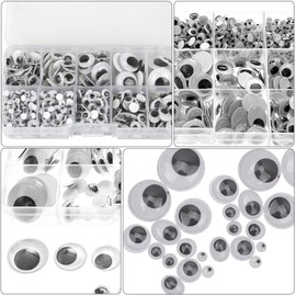 Ojos Móviles Autoadhesivos Fáciles de Despegar de Plástico 600 Piezas Accesorios Decorativos para Muñecas y Juguetes para Manualidades Escolares Infantiles