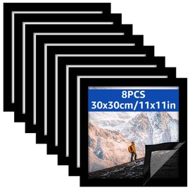 Oungy Pack of 8 Diamond Painting Frames Diamond Painting Picture Frames 30 x 30 cm Black Magnetic Picture Frame for Wall Decoration and Document Presentation (Inner Dimensions 25 x 25 cm)