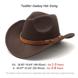 Toddler Boys Cowboy Hat, Baby Infant Cowboy Hats, Toddler Cowgirl Hat for Girls, Kids Western Cowboy Hat Coffee 1-3