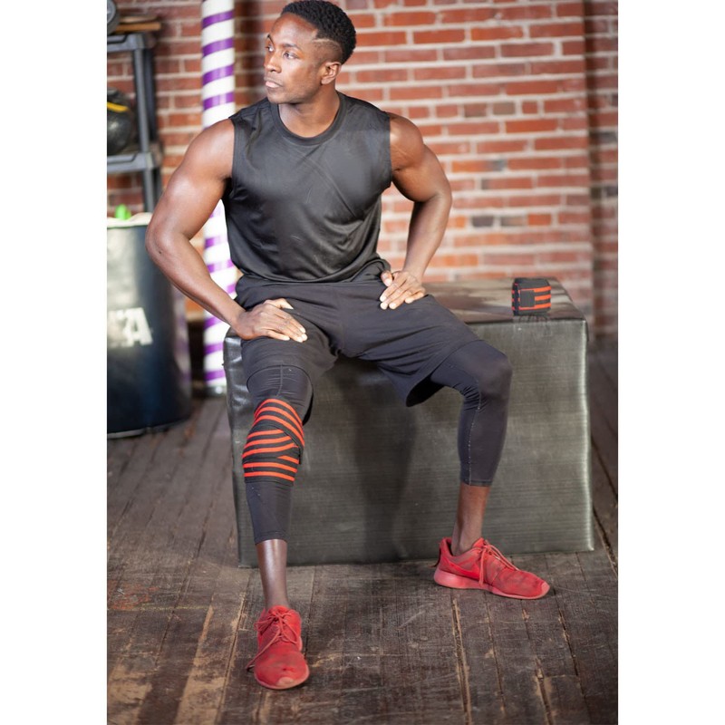 Weightlifting Knee Wrap (Pair), Red