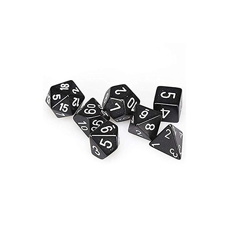Chessex CHX25408 Dice-Opaque Black/White Set