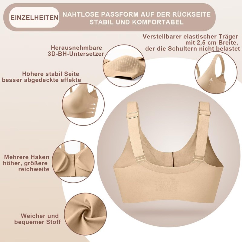 CYTMTZGA Mastectomy Bra Front Closure Seamless Denture Bra with Prosthesis