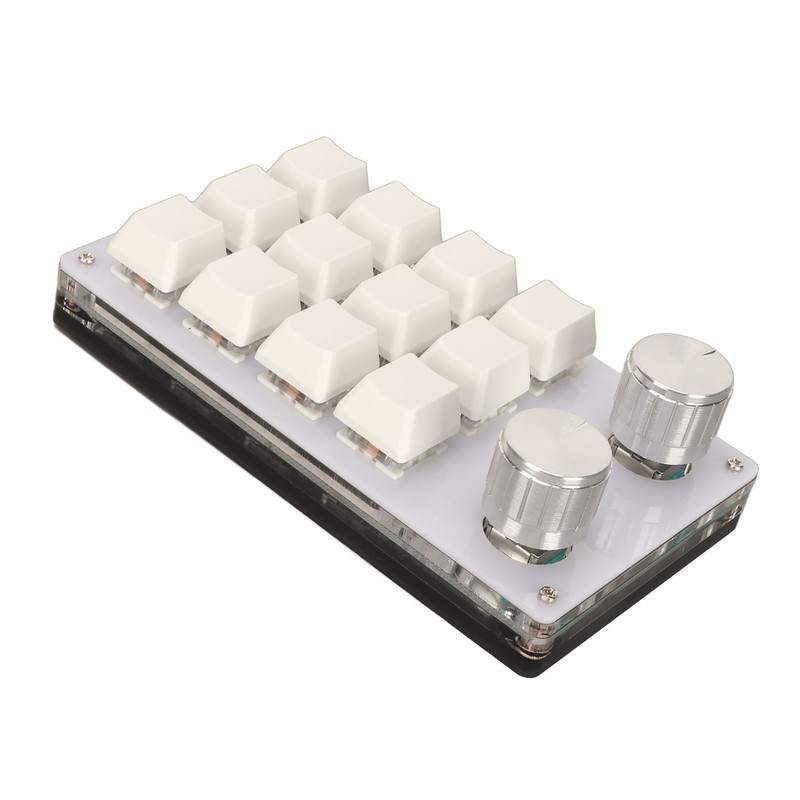 Mini 12 Key Keypad with 2 Knob Blue Switch DIY