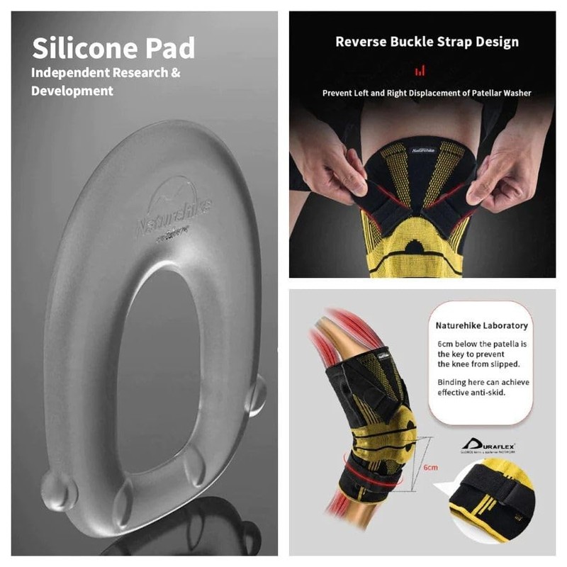 NatureHike HJ-K01-Wing-Professional External Stabilised Patella Knee Brace-Yellow/L
