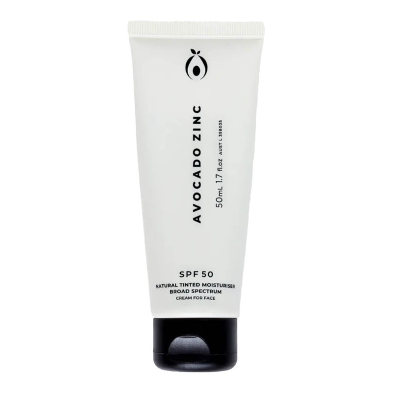 Avocado Zinc SPF50 Natural Tinted Moisturiser, Medium-Dark 50ml