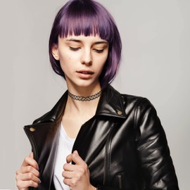 Stretch Collars Black Choker Necklace Women's Elastic Tattoo Necklace for Girls Women Teen Gift Pack of 12, Nylon