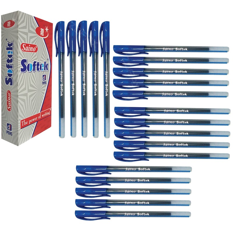 SAINO Fine-X Ballpoint Pens, BLUE, 0.7mm Fine Point, Pack of