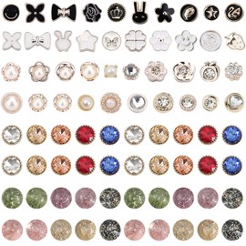 DKDDSSS 80 PCS Women Shirt Brooch Buttons Safety Brooch Buttons Cover Up Brooch Pins Safety Invisible Buttons Prevent Accidental Exposure of Buttons for Clothes Cardigan Dress DIY Decoration