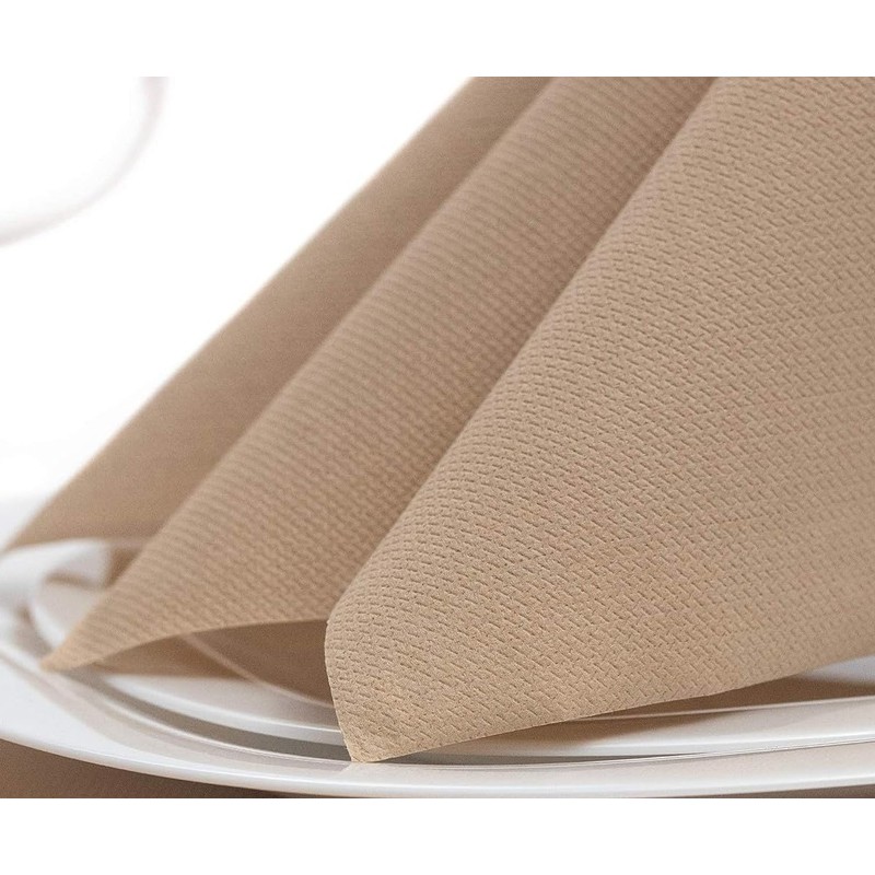 50 Stück Premium Qualität Bettwäsche Gefühl Sand Servietten ROYAL Collection 1/4-Falz