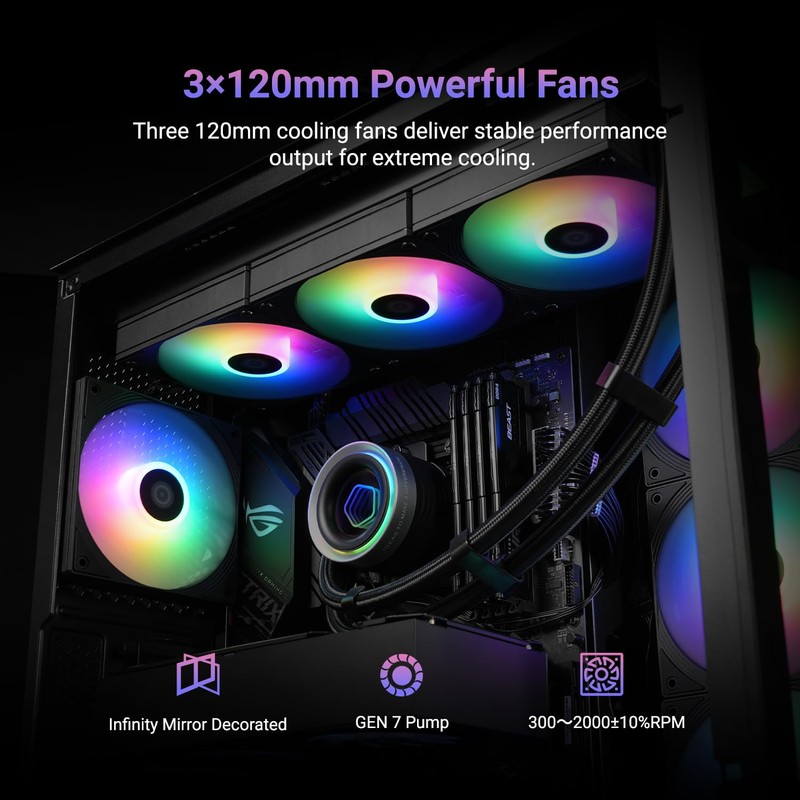 ID-COOLING FX360 INF 360mm Liquid CPU Cooler, AIO Cooler with