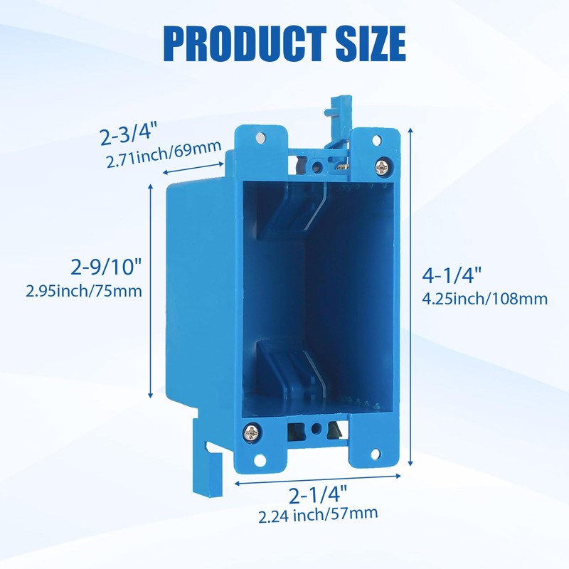 5-Pack Single Gang Electrical Outlet Box Extenders, 4.25x2.24x2.67 Inch Plastic