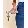 Gusti Aaron Leather Key Ring Beige Leather with Engraving My