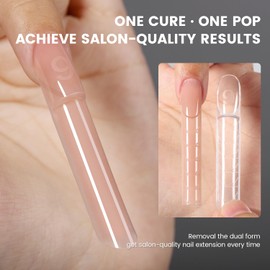 YOKEFELLOW ImMaster 3D Reverse French Dual Form,15 Sizes 150pcs Magic Caps Zone French Square Nail Dual Form for Beginners & Pros Builder Nai Gel Acrylic Tools (IM111 Square)