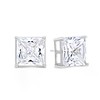 KEZEF Sterling Silver Stud Earrings | Square Princess Cut CZ