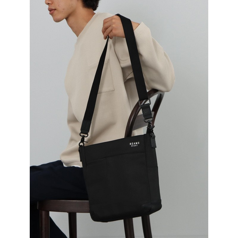 Beams Heart Men's Canvas Bag, Polyester Heathered Material, Mini Shoulder